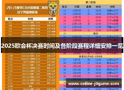 2025欧会杯决赛时间及各阶段赛程详细安排一览