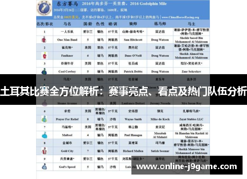 土耳其比赛全方位解析：赛事亮点、看点及热门队伍分析